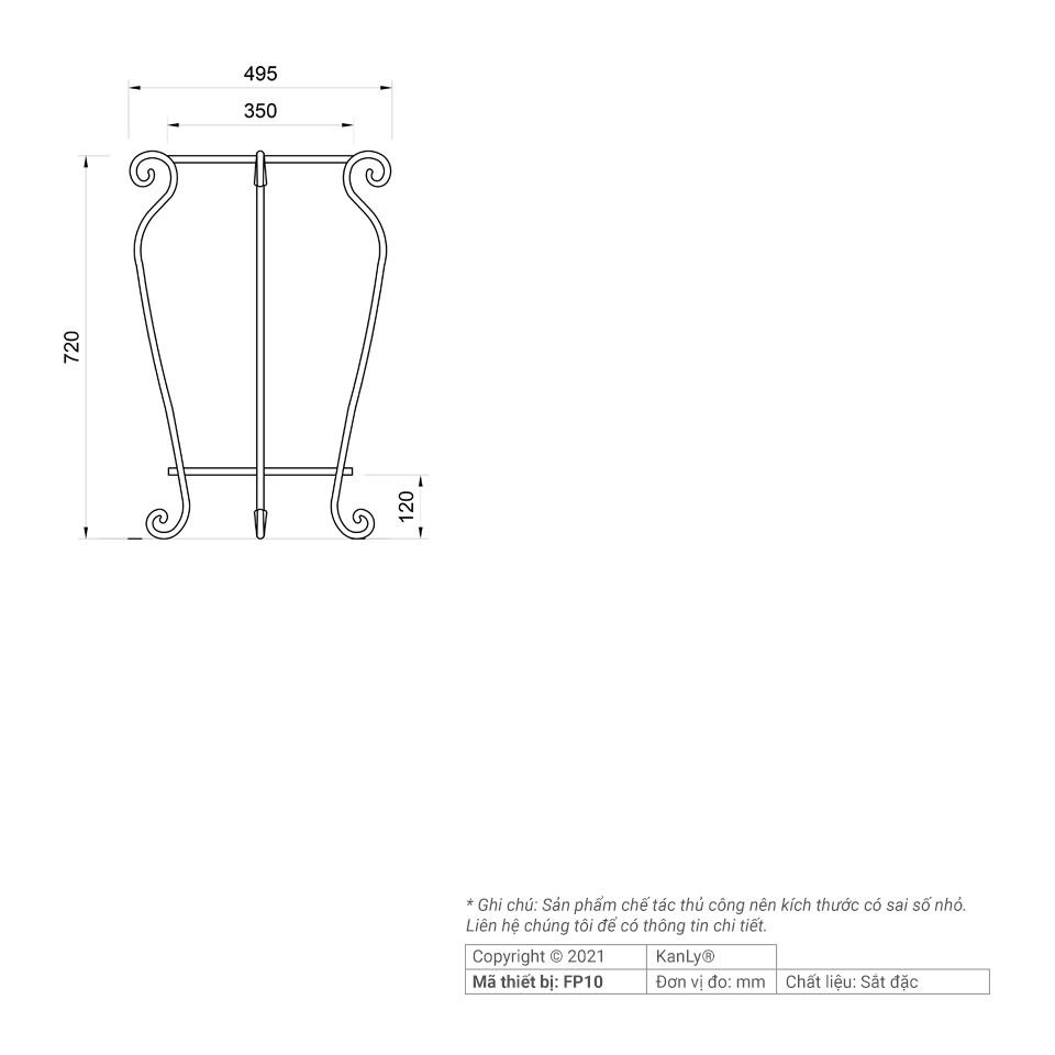 Kệ sắt để lavabo tròn Kanly FP10 FP10 - 6