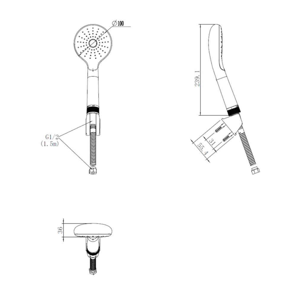 Bộ tay sen tắm American Standard WizFlo Duo Flex 1352630000 1352630000 - 2