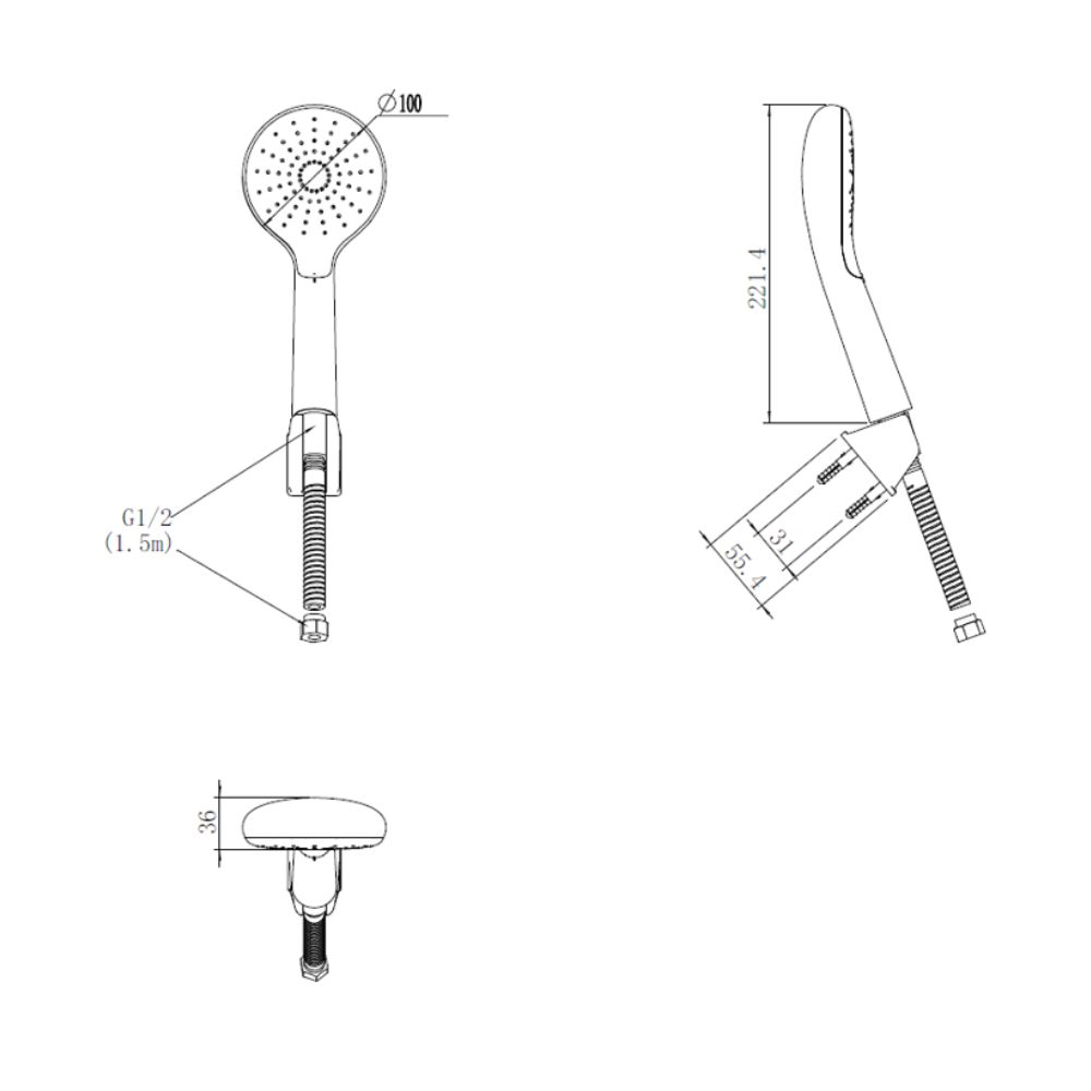 Bộ tay sen tắm American Standard WizFlo 1361440000 1361440000 - 2