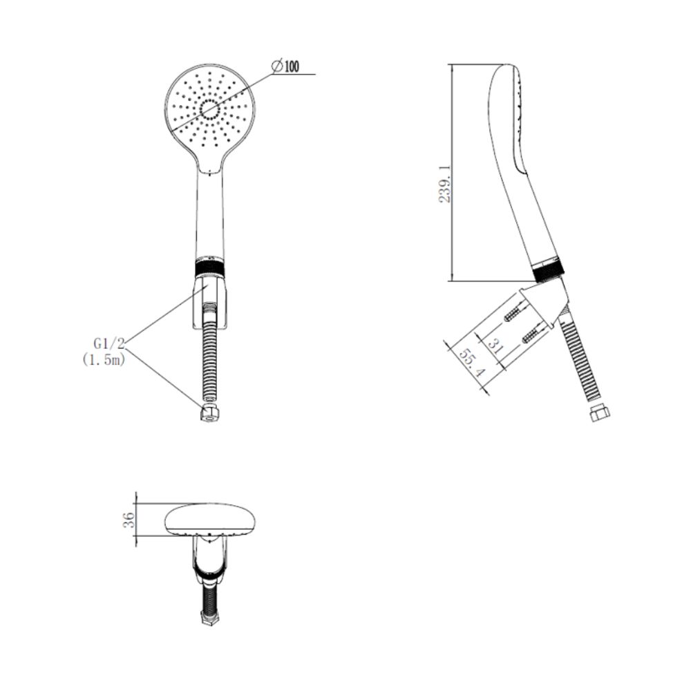 Bộ tay sen tắm American Standard WizFlo Flex 1361450000 1361450000 - 2