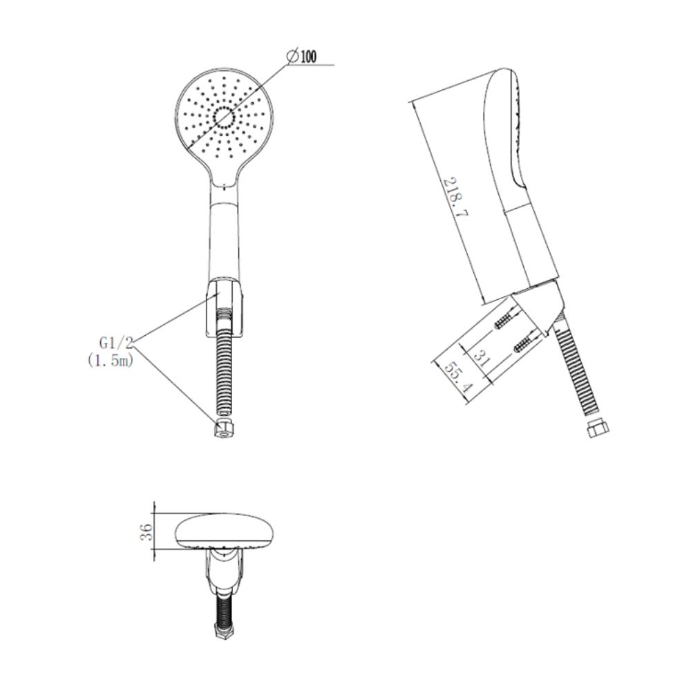 Bộ tay sen tắm American Standard WizFlo Duo 1361460000 1361460000 - 2
