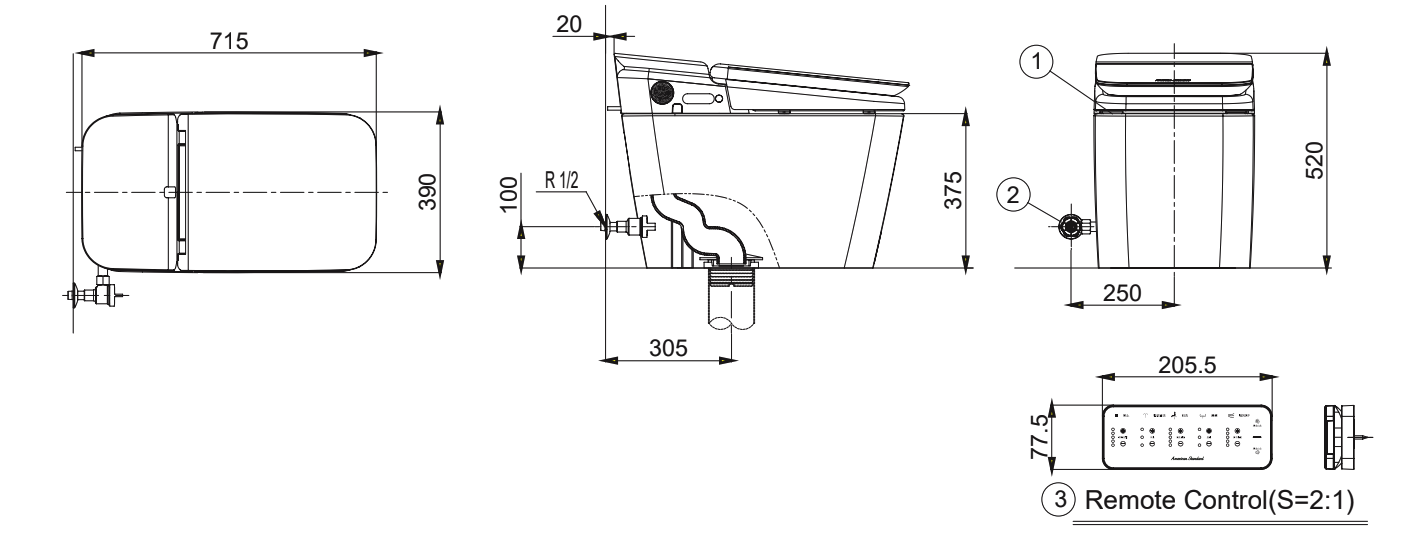 Bồn cầu điện tử thông minh American Standard KP-8310 dòng PLAT - 5