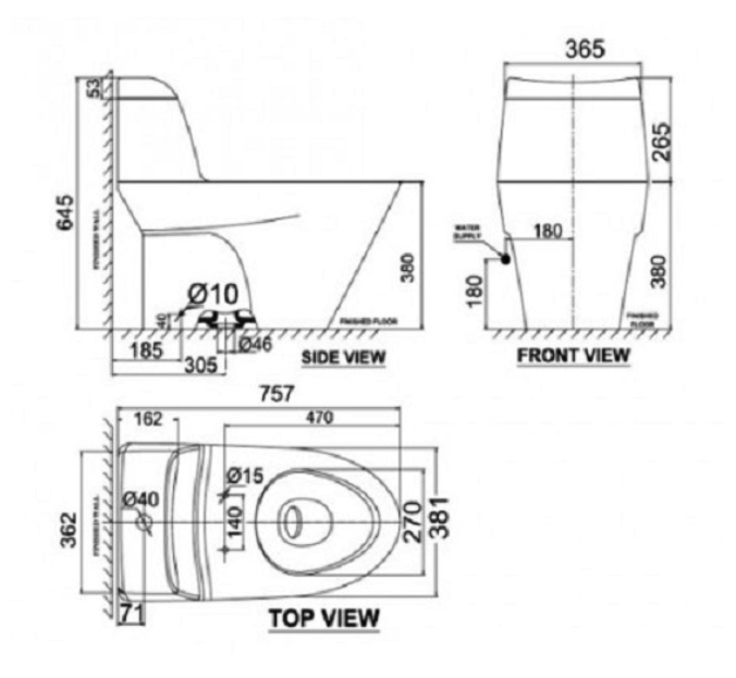 Bồn cầu 1 khối American Standard VF-2010S (VF2010S) nắp rửa cơ Slim VF-2010S - 2