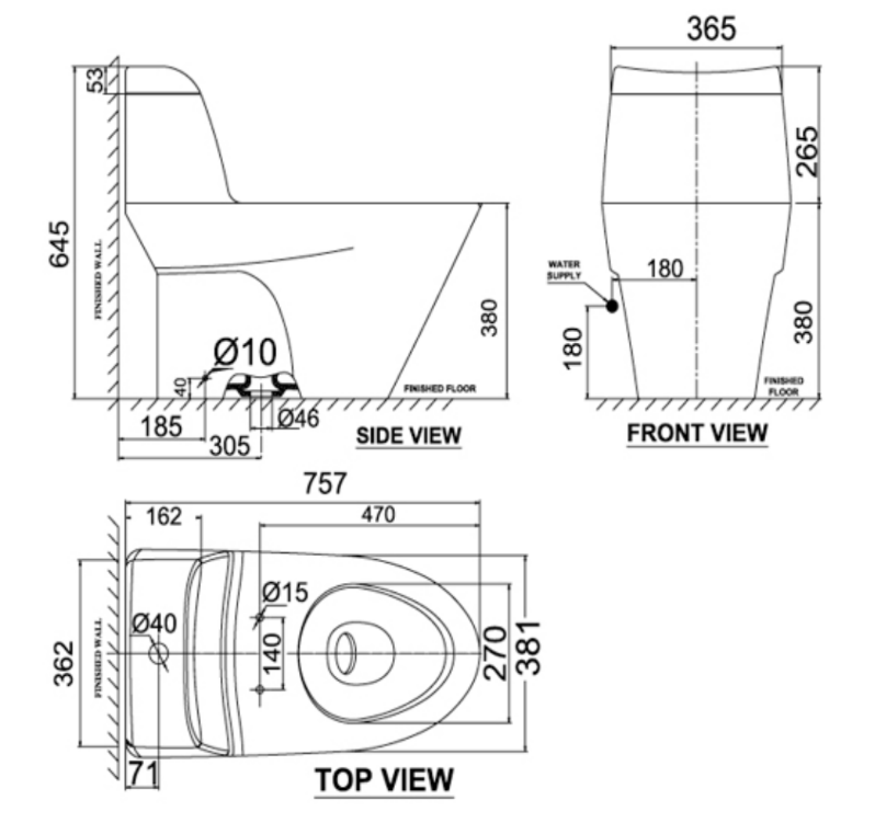 Bồn cầu 1 khối American Standard VF-2010SW (VF2010SW) nắp rửa cơ M4A839 VF-2010SW - 2