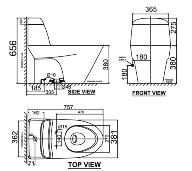 Bồn cầu 1 khối American Standard VF-2011SW (VF2011SW) nắp rửa cơ M4A839 VF-2011SW - 2