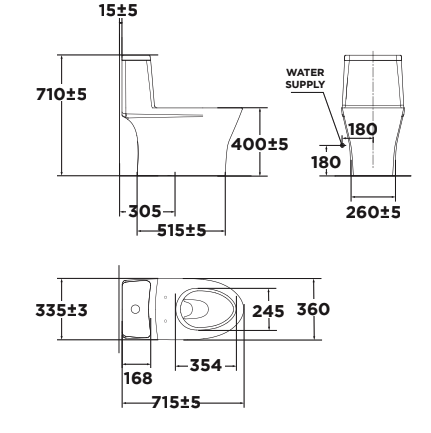 Bồn cầu 1 khối American Standard VF-2530SW (VF2530SW) nắp rửa cơ M4A839 VF-2530SW - 2