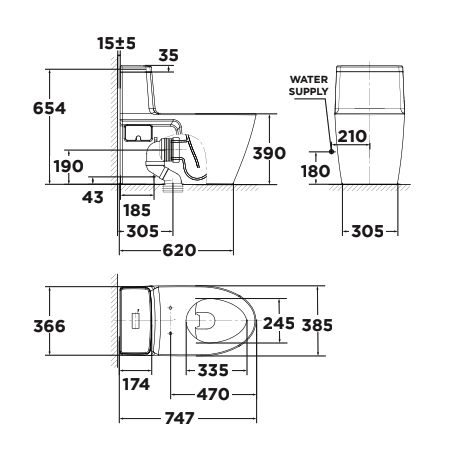Bồn cầu 1 khối American Standard VF-1808 (VF1808) nắp êm dòng Acacia Evolution VF-1808 - 2