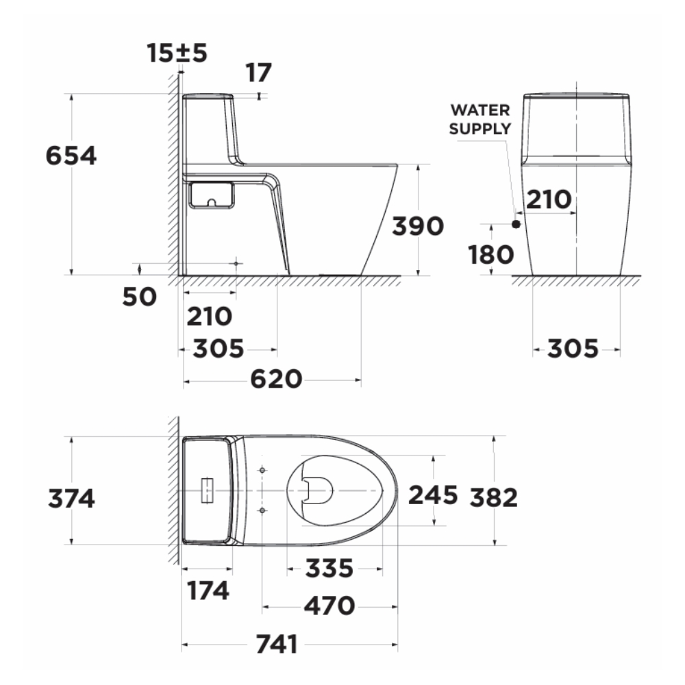 Bồn cầu 1 khối American Standard VF-1808ET (VF1808ET) nắp êm dòng Acacia SupaSleek VF-1808ET - 4