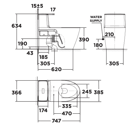 Bồn cầu 1 khối American Standard VF-1808ET (VF1808ET) nắp êm dòng Acacia SupaSleek VF-1808ET - 2