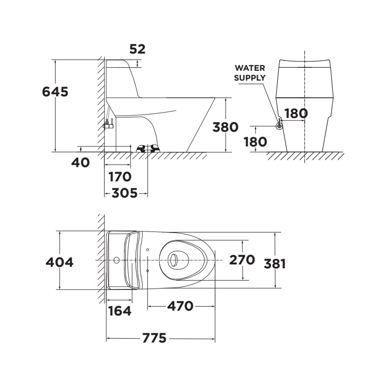 Bồn cầu 1 khối American Standard VF-2010S (VF2010S) nắp rửa cơ Slim VF-2010S - 4