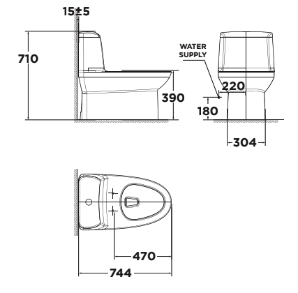Bồn cầu 1 khối American Standard WP-1830 (WP1830) nắp êm dòng Milano WP-1830 - 2