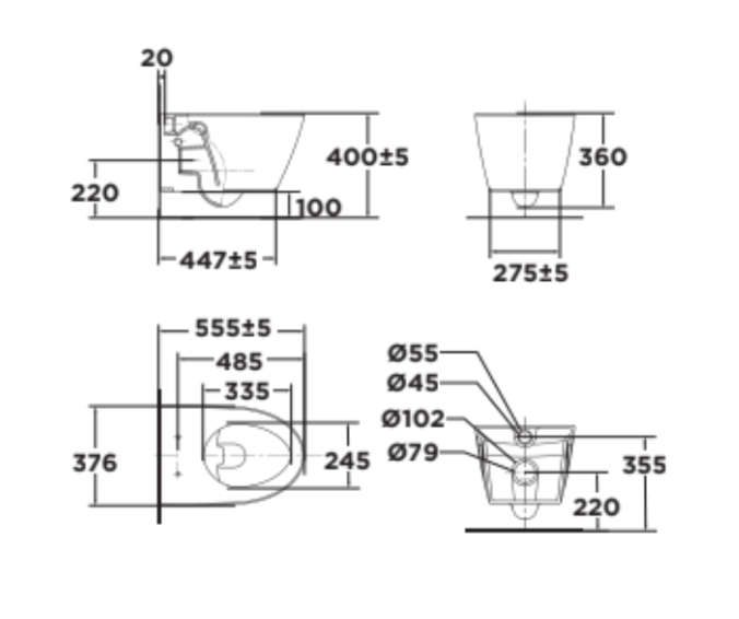 Bồn cầu treo tường American Standard VF-3119E (VF3119E) nắp êm dòng Acacia SupaSleek VF-3119E - 2