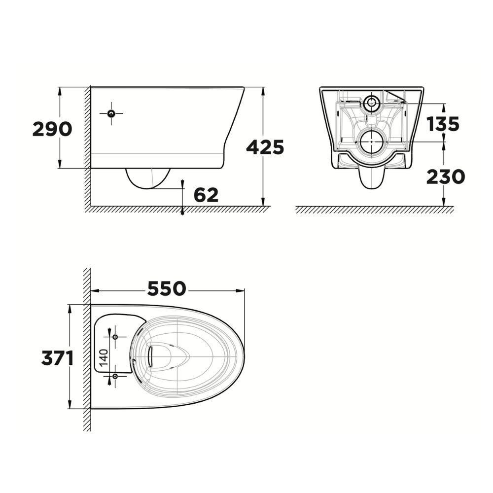 Bồn cầu treo tường American Standard WP-2265 (WP2265) nắp êm dòng Loven WP-2265 - 2