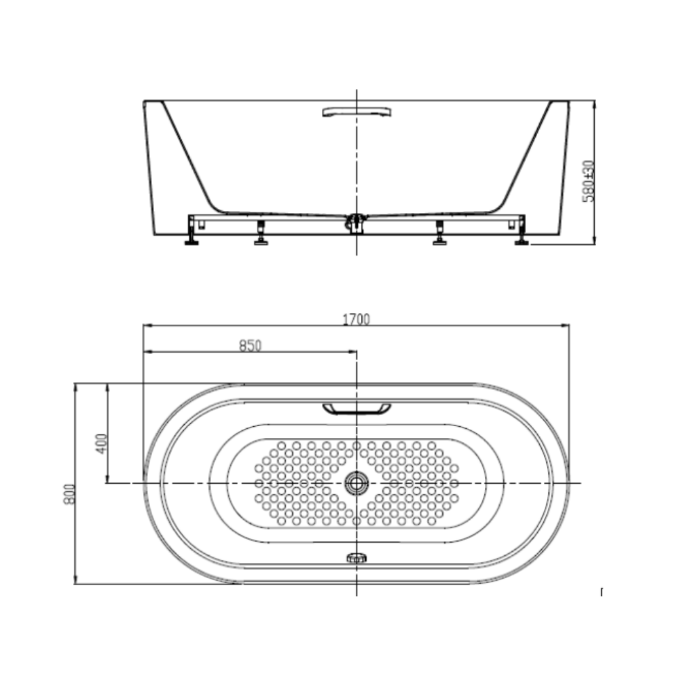 Bồn tắm chân yếm đặt sàn Acacia 1.7m American Standard BTAS2732 - 2