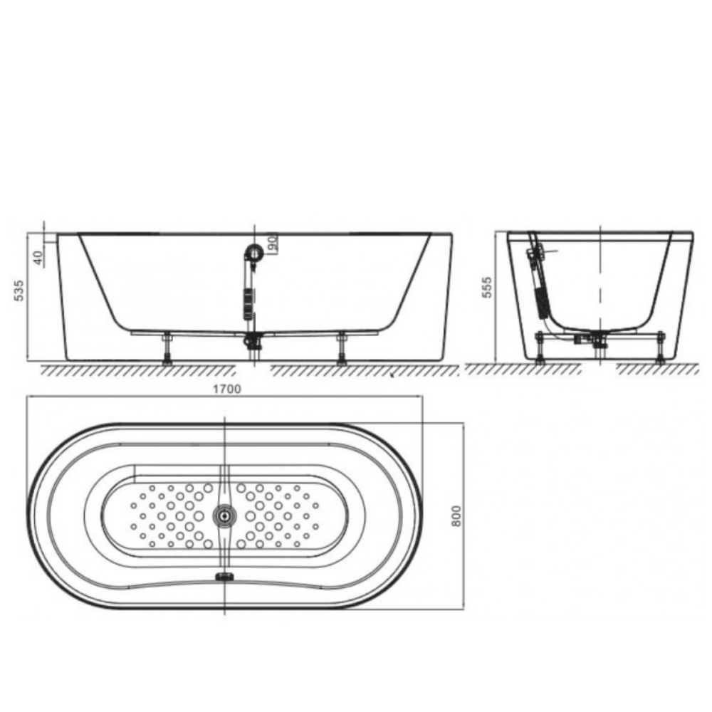 Bồn tắm đặt sàn Acacia 1.7m American Standard BTAS6704 - 2