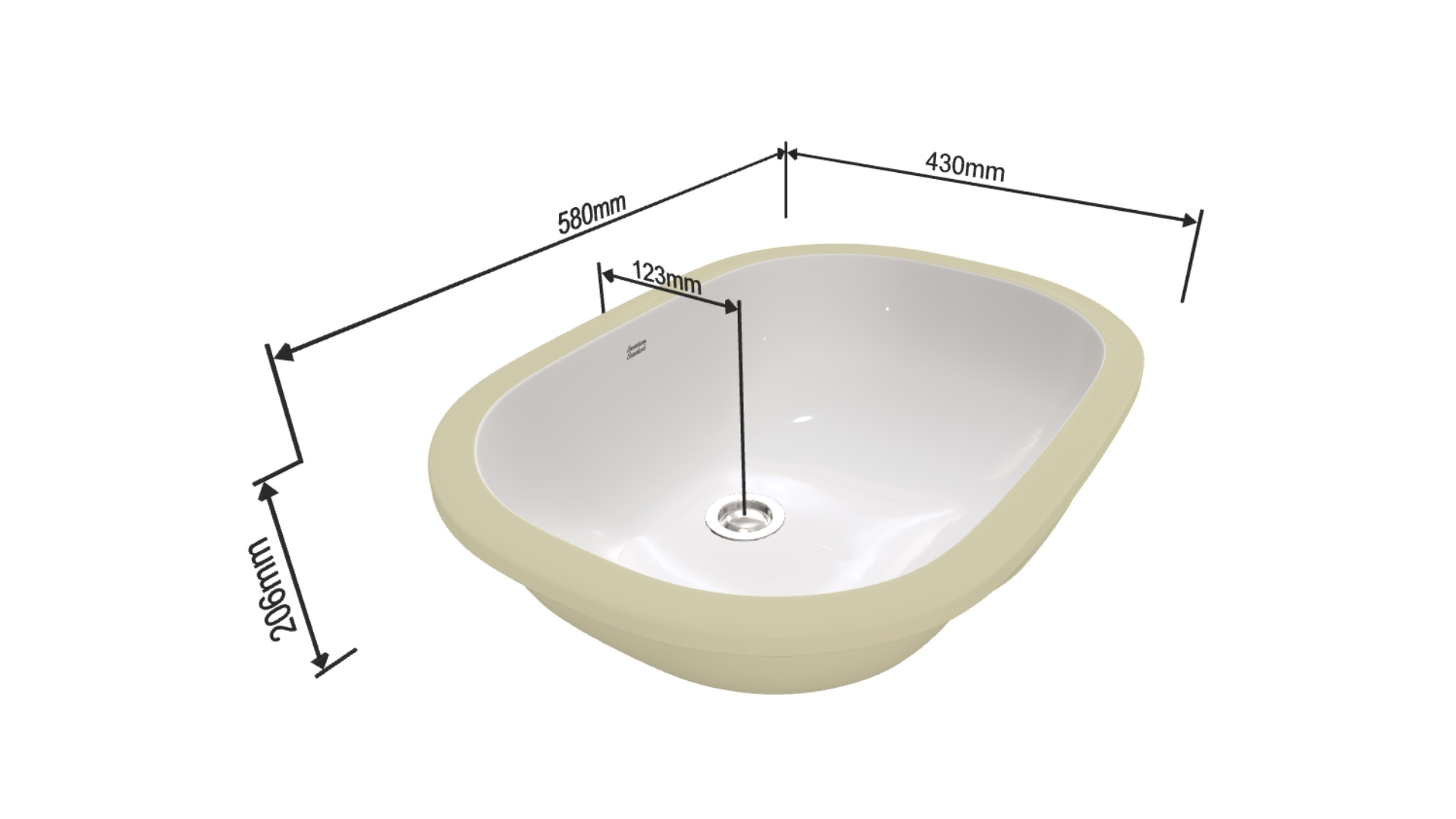 Chậu lavabo âm bàn American Standard 0458-WT (0458WT) 0458-WT - 3