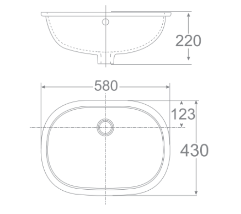 Chậu lavabo âm bàn American Standard 0458-WT (0458WT) 0458-WT - 2