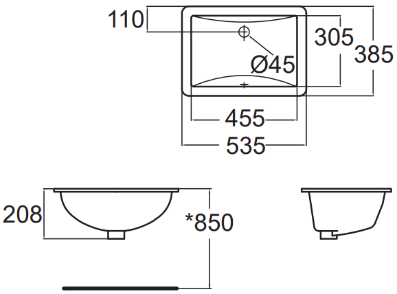 Chậu lavabo âm bàn American Standard WP-0488 (WP0488) WP-0488 - 2