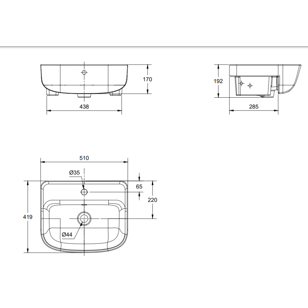 Chậu rửa mặt lavabo bán âm LOVEN American Standard 0533-WT (0533WT) 0533-WT - 2
