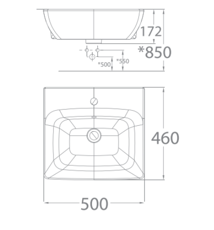 Chậu rửa mặt lavabo bán âm American Standard WP-F301 (WPF301) WP-F301 - 2