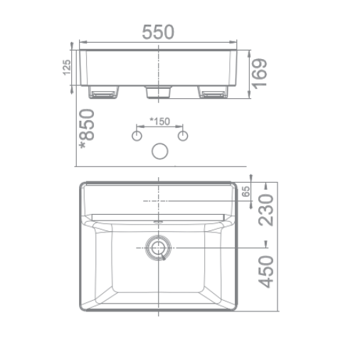 Chậu rửa mặt lavabo bán âm American Standard WP-F419 (WPF419) WP-F419 - 2