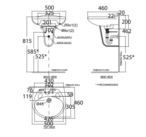 Chân chậu lavabo lửng American Standard VF-0912 (VF0912) VF-0912 - 2