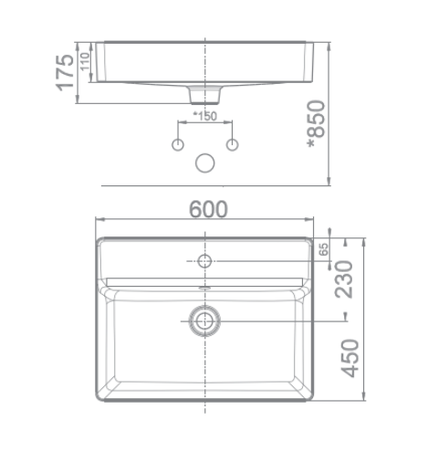 Chậu lavabo đặt bàn American Standard WP-F420 (WPF420) WP-F420 - 2