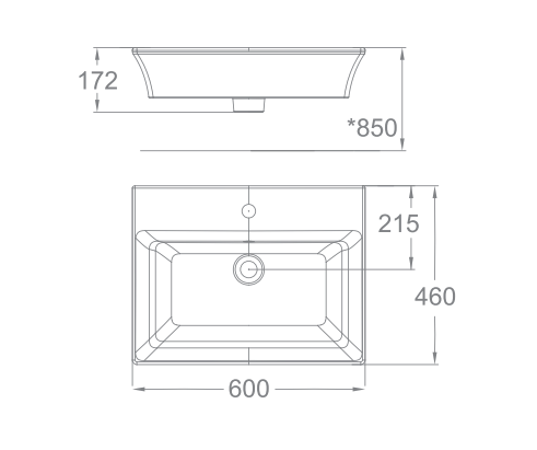 Chậu lavabo đặt bàn American Standard WP-F525 (WPF525) WP-F525.1H - 6