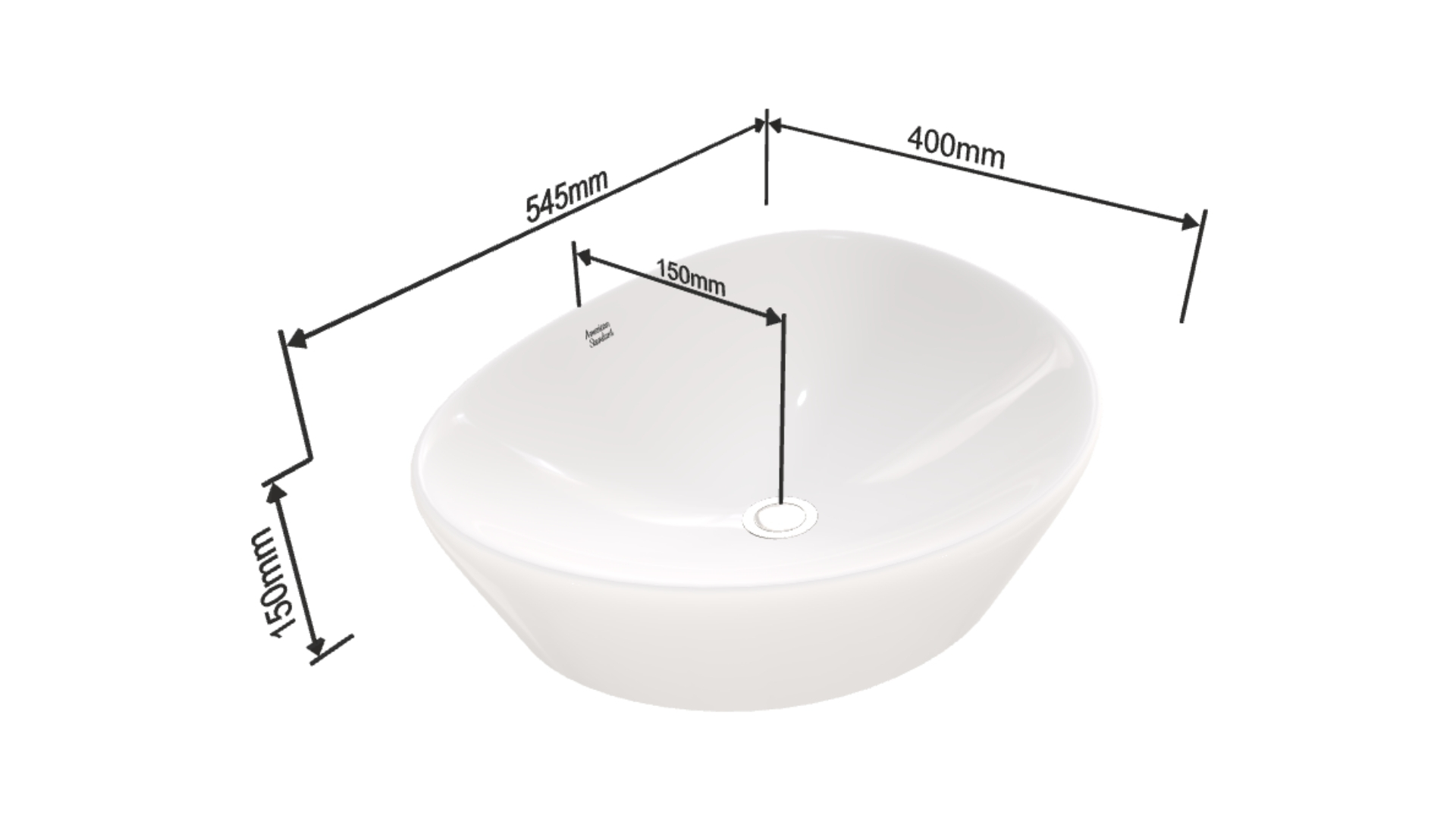 Chậu lavabo đặt bàn American Standard WP-F633 (WPF633) WP-F633 - 3