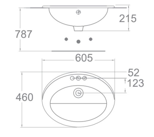 Chậu lavabo dương vành American Standard 0477-WT (0477WT) 0477-WT - 2