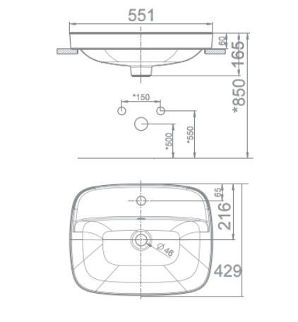 Chậu lavabo dương vành American Standard VF-0420 (VF0420) VF-0420 - 2