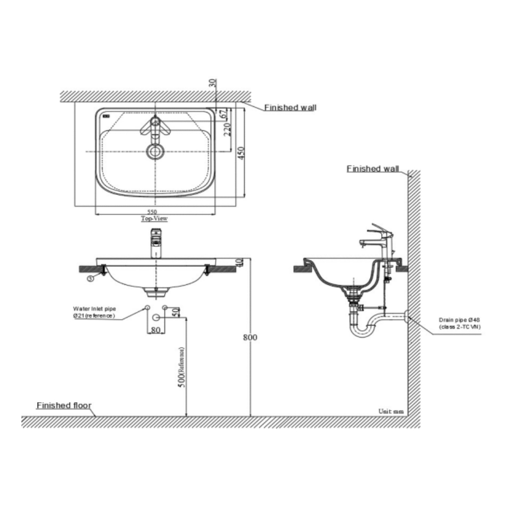 Chậu lavabo dương vành LOVEN American Standard VF-0462 (VF0462) VF-0462 - 2