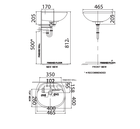 Chậu lavabo treo tường American Standard VF-0940 (VF0940) VF-0940.1H