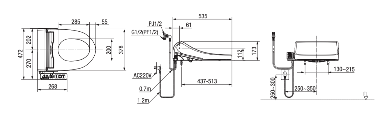 Nắp điện tử American Standard WP-7SL1 (WP7SL1) WP-7SL1 - 5