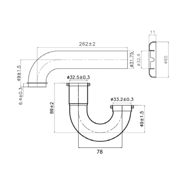 Ống thải chữ P American Standard FFAS3939E 340mm - 2