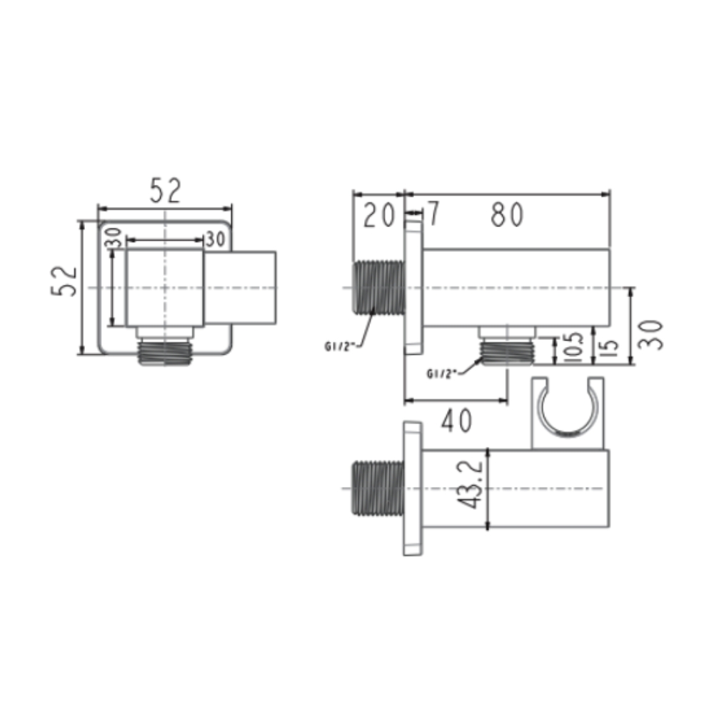 Co nối kèm gác sen vuông EasySET American Standard FFAS9143 FFAS9143 - 2