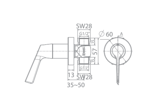 Vòi sen tắm âm tường American Standard WF-T605 (WFT605) WF-T605 - 2