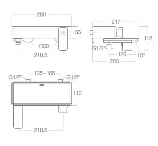 Sen tắm gắn tường American Standard WF-1311 (WF1311) nóng lạnh WF-1311 - 2