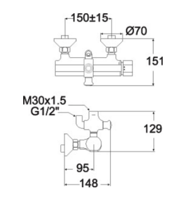 Củ sen tắm nóng lạnh American Standard Acacia WF-2772 (WF2772) WF-2772 - 2