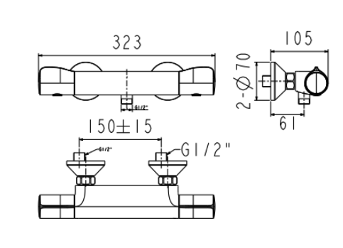 Vòi sen ổn nhiệt American Standard WF-4950 (WF4950) WF-4950 - 2