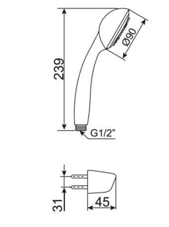 Tay sen với dây & gác sen American Standard Saga1511-HS (SAGA1511HS) 1511-HS - 2