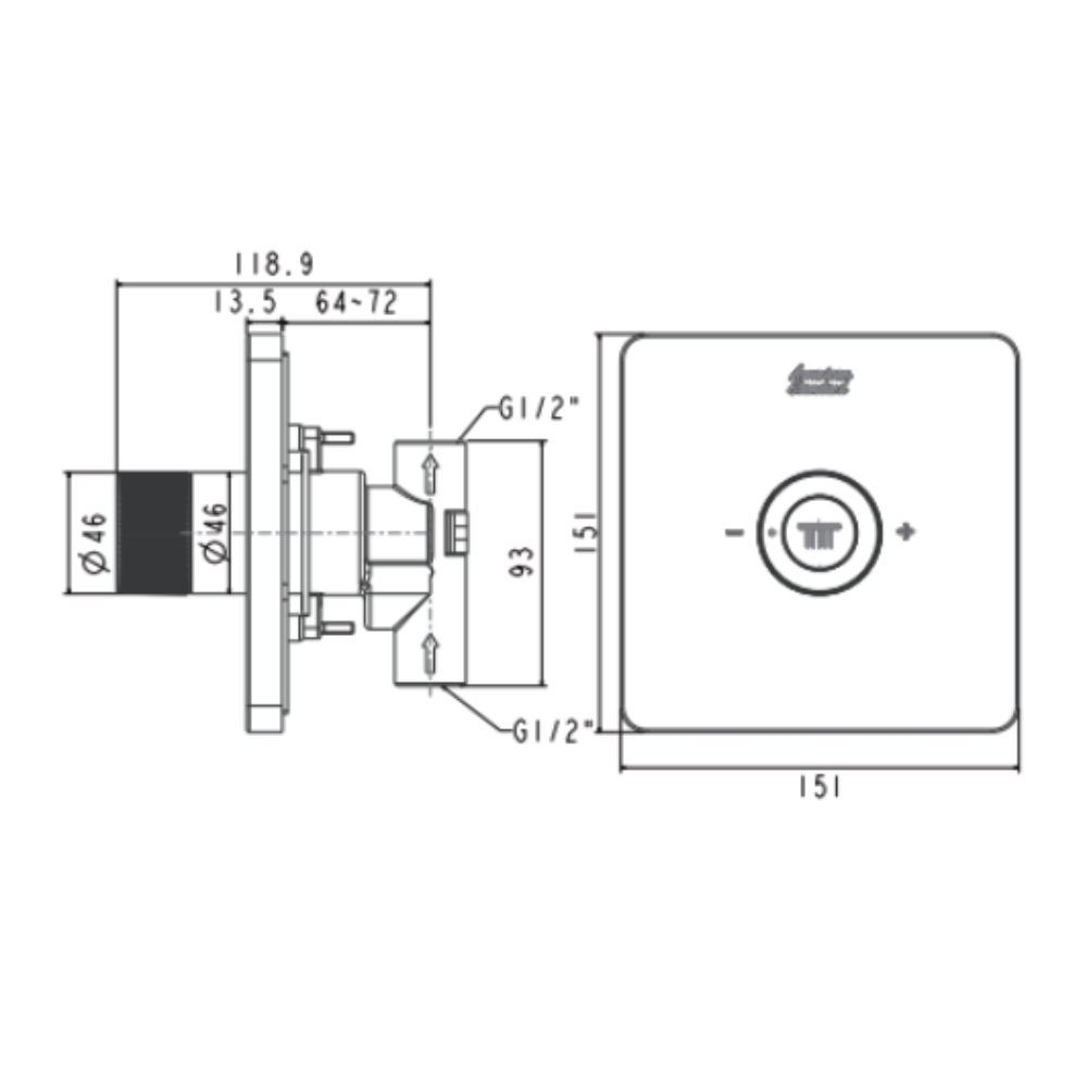 Nút điều chỉnh đầu sen tắm American Standard FFAS0926 FFAS0926 - 2