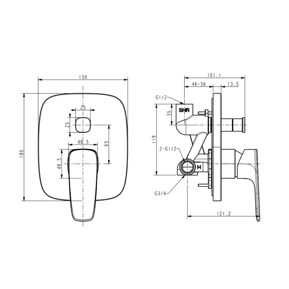 Sen tắm âm tường American Standard Signature WF-1721 (WF1721) WF-1721 - 2