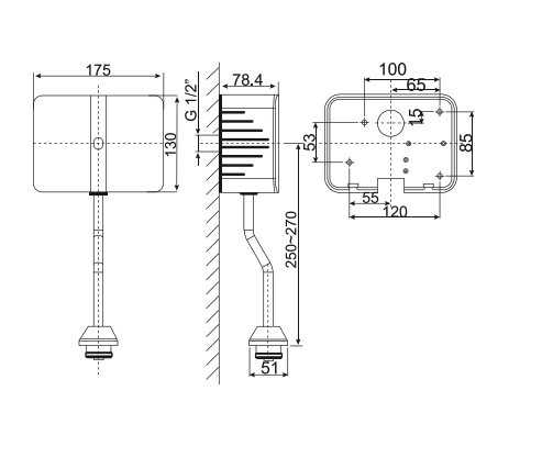 Van xả tiểu cảm ứng American Standard WF-8619 (WF8619) WF-8619 - 2