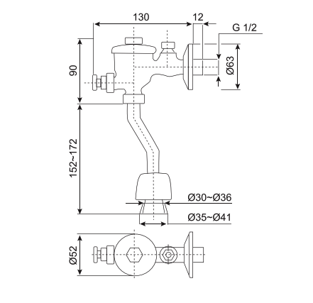Van xả tiểu nam American Standard WF-9802 (WF9802) WF-9802 - 2