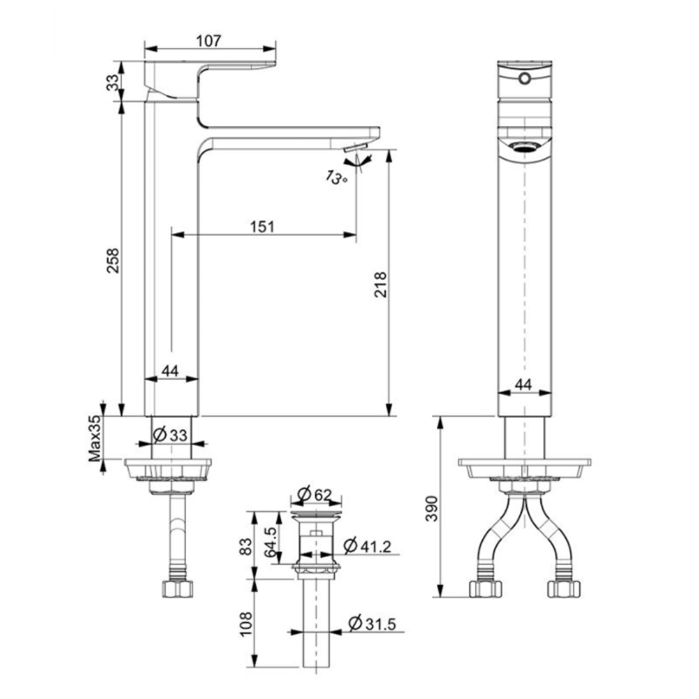 Vòi lavabo nóng lạnh American Standard Acacia Evolution WF-1302 (WF1302) WF-1302 - 2