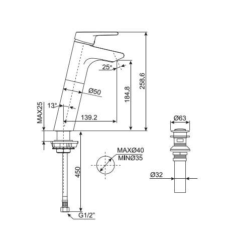 Vòi lavabo nóng lạnh American Standard Active WF-3902 (WF3902) WF-3902 - 2