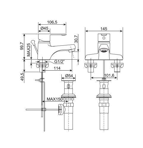 Vòi lavabo nóng lạnh American Standard Seva WF-6502 (WF6502) WF-6502 - 2
