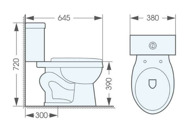 Bồn cầu 2 khối ATMOR AT2112 nắp êm xả nhấn AT2112 - 6