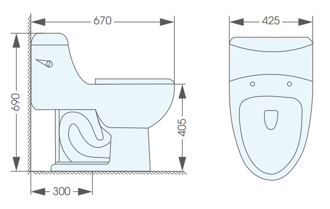 Bồn cầu 1 khối ATMOR AT815 nắp êm xả gạt AT815 - 3